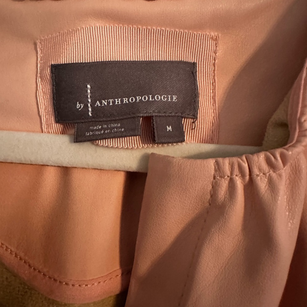 Pink Leather Anthropologie Dress